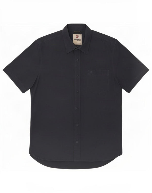 Camicia Timberland da uomo a maniche corte vestibilità regolare in cotone blu navy medio