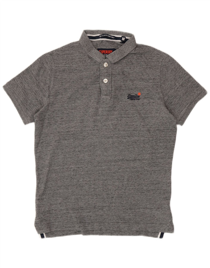 Superdry Polo Homme Gris Moyen Moucheté Coton