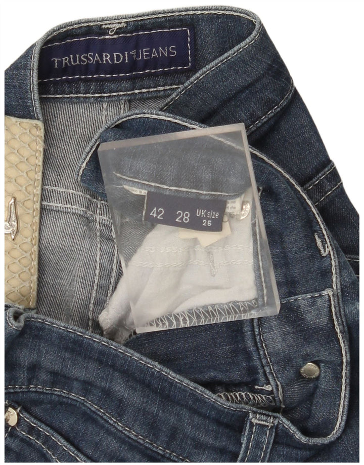 Jeans Dritti Donna TRUSSARDI W26 L30 Blu Cotone