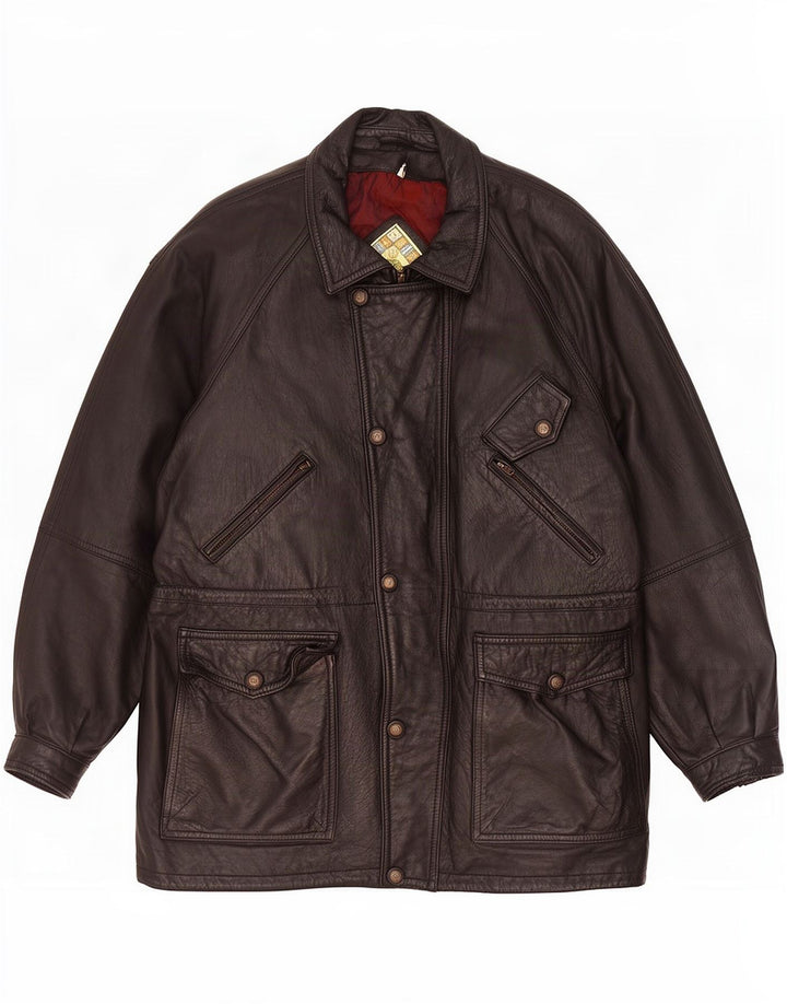 Giacca in pelle da uomo Paco Calvari IT 54 2XL Nera