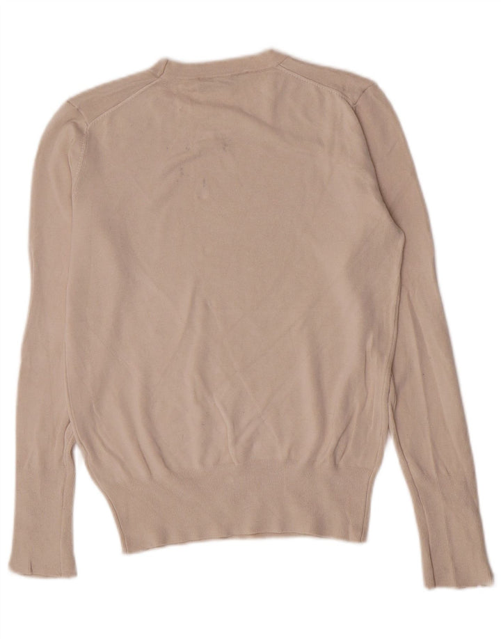 Zara Womens Crew Neck Jumper Sweater UK 14 Large Beige