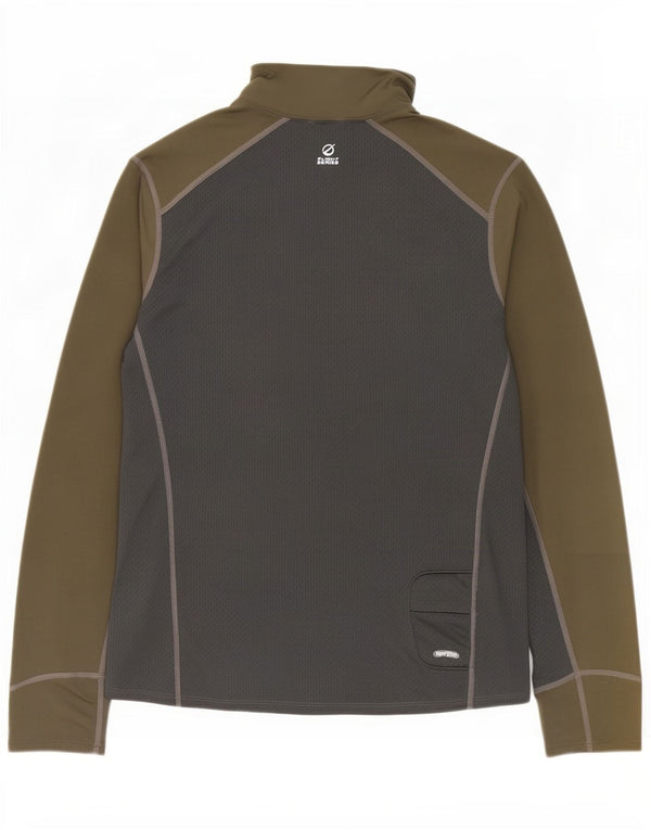 The North Face Uomo Pullover con zip Collo Tuta da ginnastica Top Large Khaki Colourblock