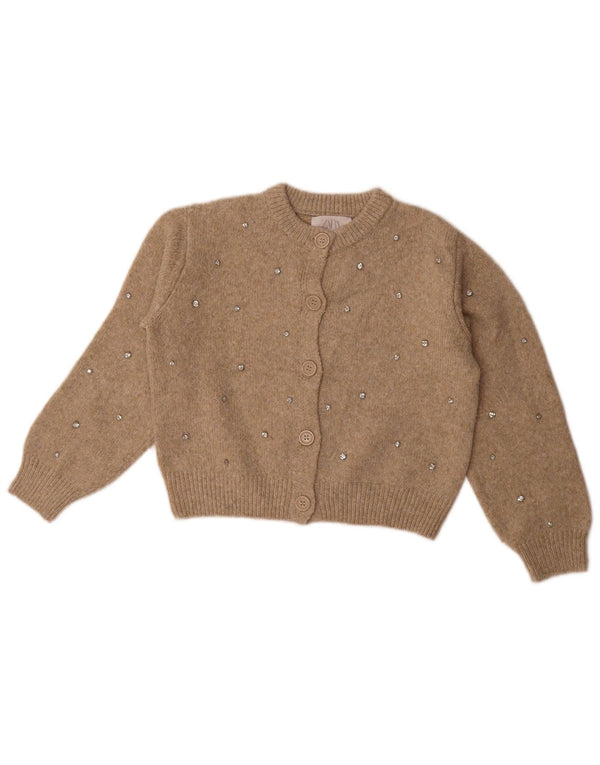 Zara Cardigan court pour fille 9-10 ans Beige Polyester