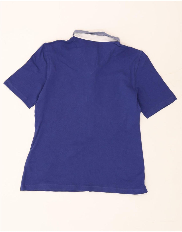 Fay Womens Polo Shirt UK 14 Large Blue Cotton