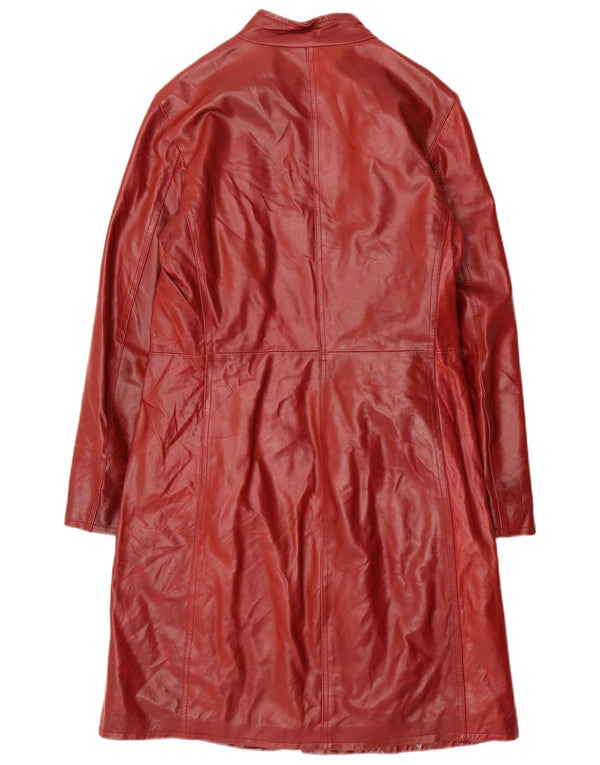 Casaco de couro feminino Bayside UK 14 vermelho médio