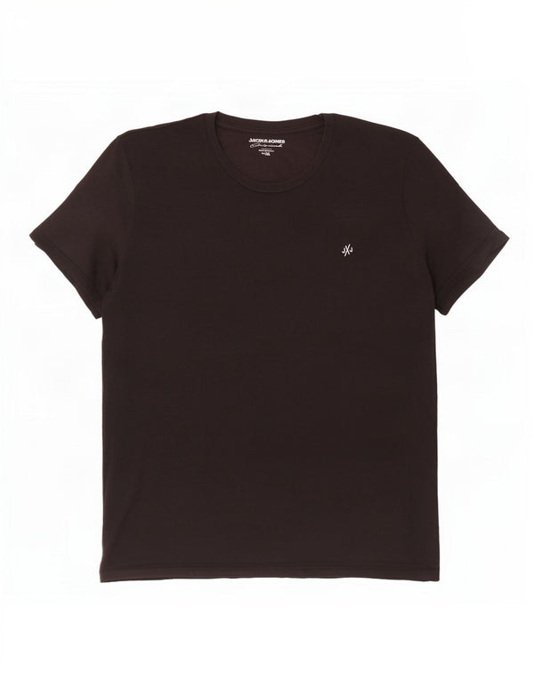 Jack & Jones Mens T-Shirt Top XL Black Cotton