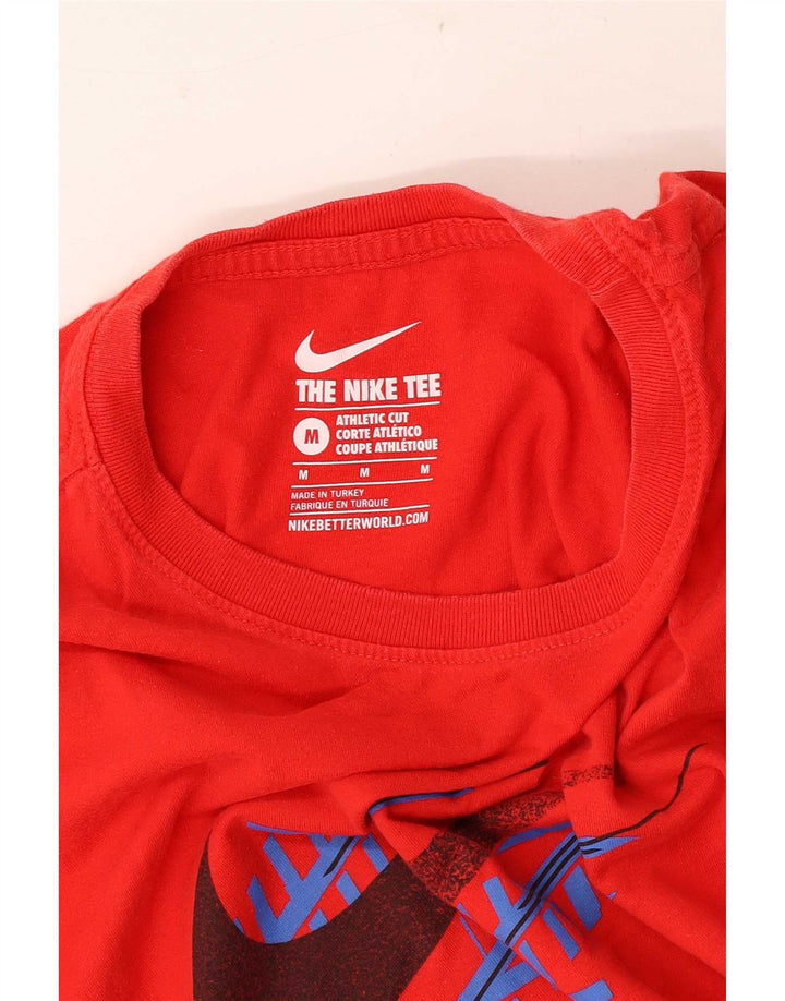 Nike Herre Athletic Cut Grafisk T-Shirt Top Medium Rød