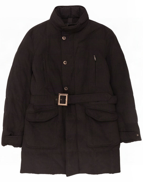 Vintage Mens Hooded Padded Coat UK 36 Small Black