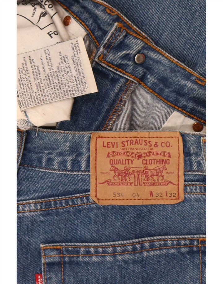 Levi's Mens 534 Straight Jeans W32 L27 Blue Cotton