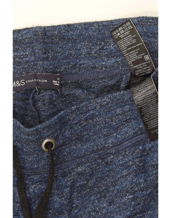 Marks & Spencer Womens Tracksuit Trousers Joggers UK 12 Medium Navy Blue