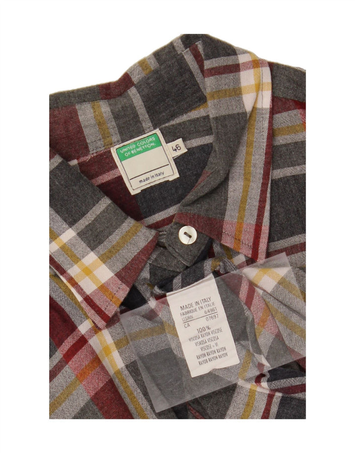 BENETTON Womens Shirt IT 46 Large Multicoloured Check Viscose Vintage Benetton and Second-Hand Benetton from Messina Hembry 