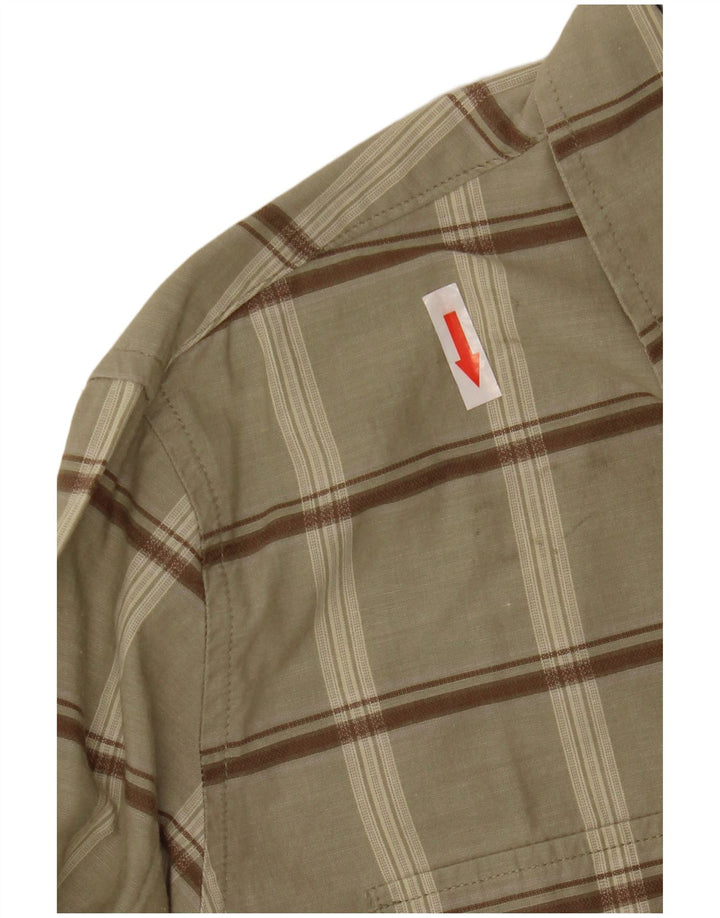 Timberland Damenhemd UK 14 Medium Khaki Check Baumwolle