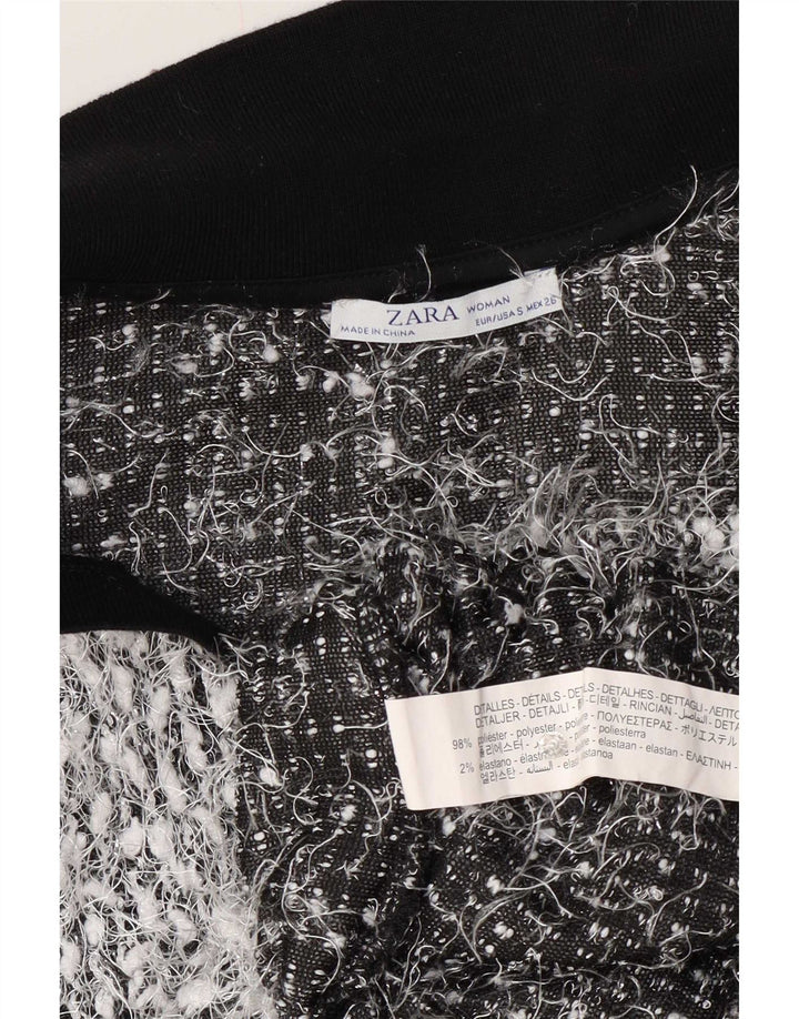 Zara Womens Polo Shirt UK 10 Small Grey Flecked Polyester