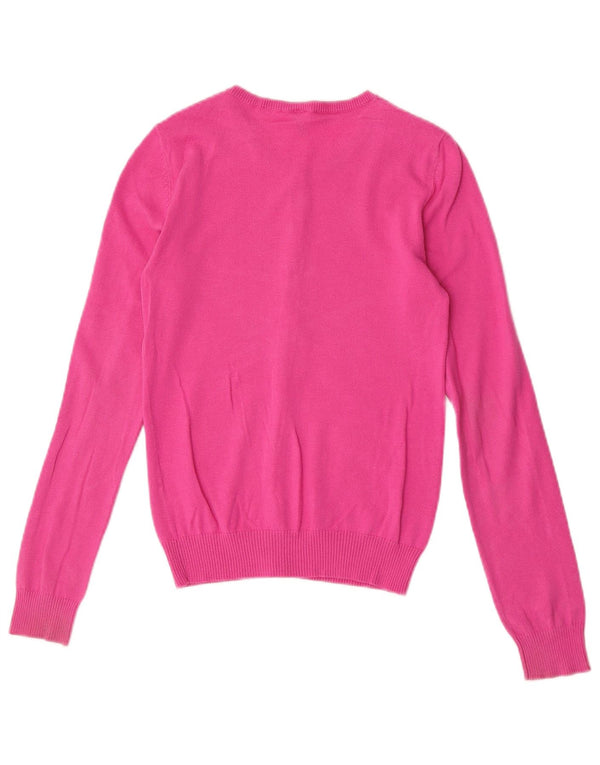 Maglione cardigan da donna Benetton UK 8 piccolo rosa