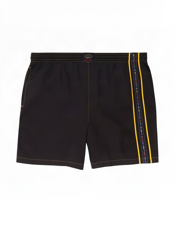 Paul & Shark Mens Yachting Swimming Shorts XL Navy Blue Striped Polyester