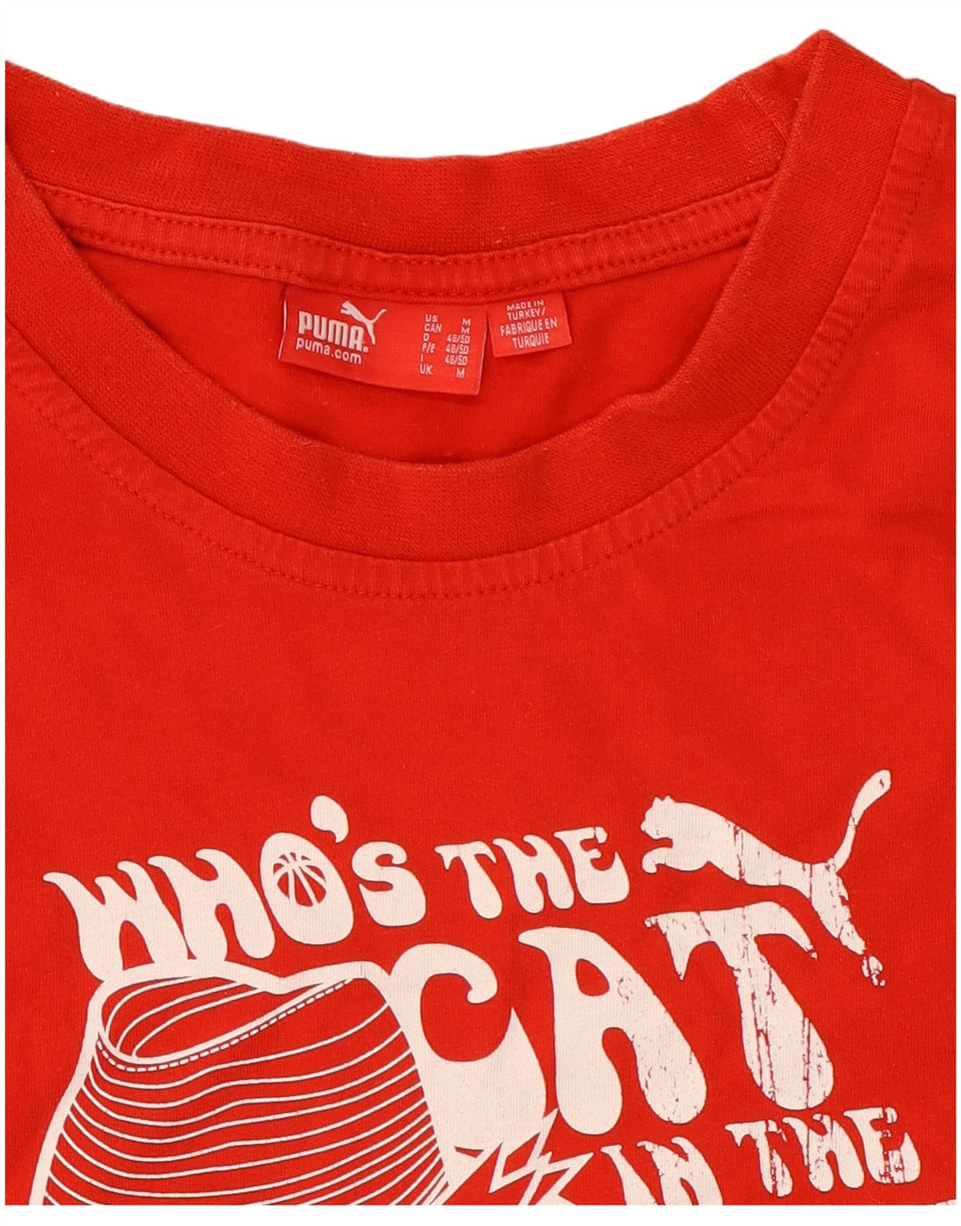 Puma Mens Graphic T-Shirt Top Medium Red