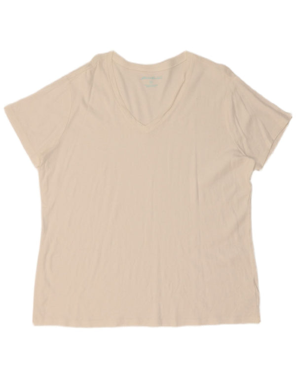 Eddie Bauer Damen T-Shirt Top UK 20 2XL Weiße Baumwolle