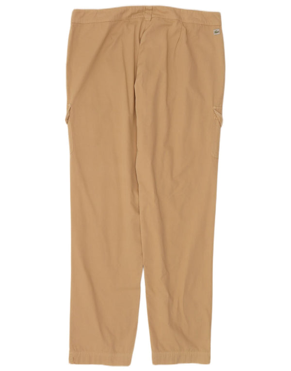 Pantaloni cargo drepti pentru femei Lacoste Mărimea 44 mare W34 L32 bumbac bej