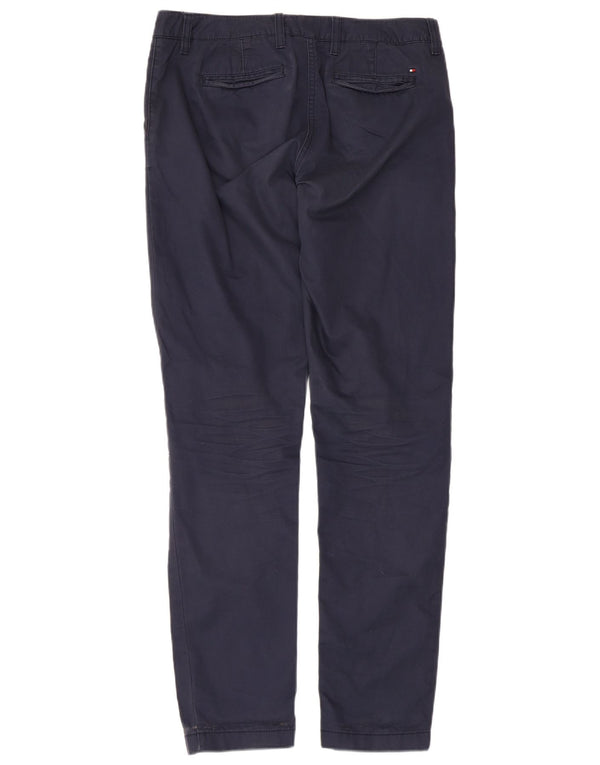 Pantaloni chino slim da uomo Tommy Hilfiger US 8 Medium W32 L31 Blu Navy