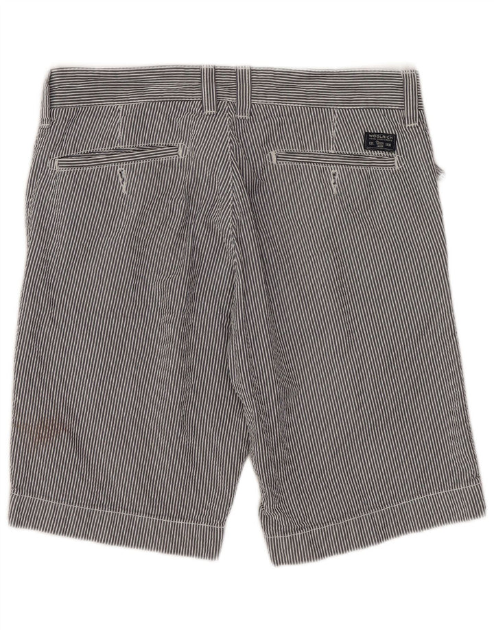 Woolrich Mens Casual Shorts W30 Medium Navy Blue Pinstripe Cotton