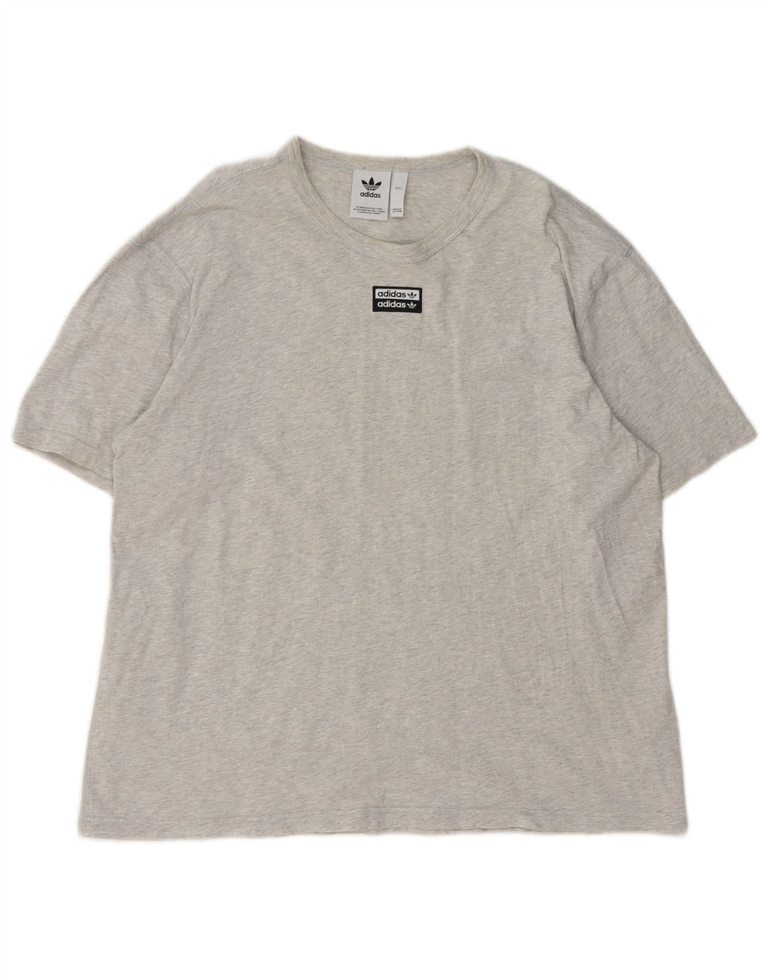 Adidas Mens T-Shirt Top Large Grey Flecked Cotton