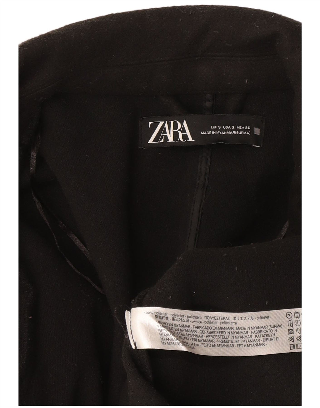 Giacca blazer oversize aperta da donna Zara UK 10 piccola poliestere nero