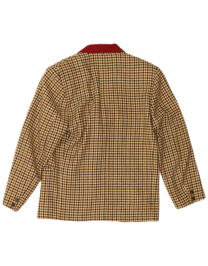 Vintage dame 2-knaps blazerjakke IT 42 Medium Beige Houndstooth
