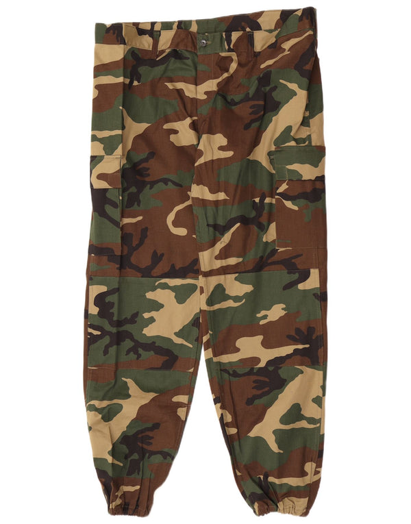 Vintage Mens Joggers Cargo Trousers EU 54 2XL W42 L31 Khaki Camouflage Army