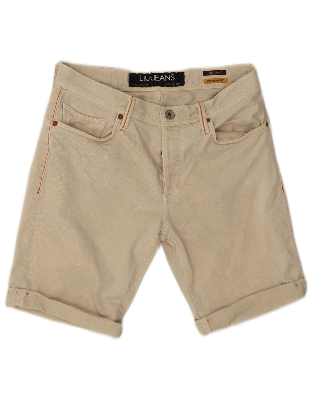 Liu Jo Mens Regular Casual Shorts W31 Medium Beige Cotton