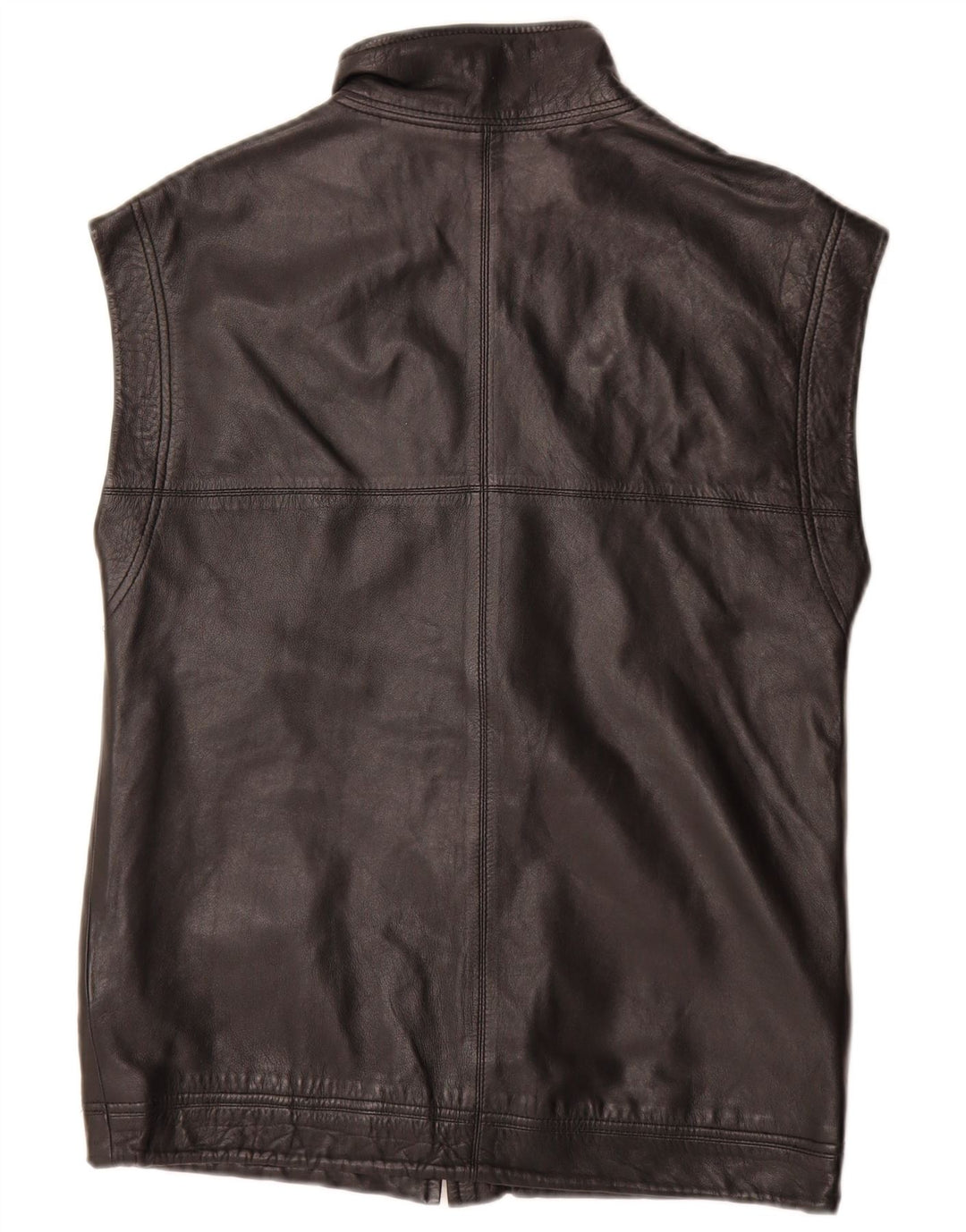 gilet en cuir homme vintage UK 36 Petit Noir