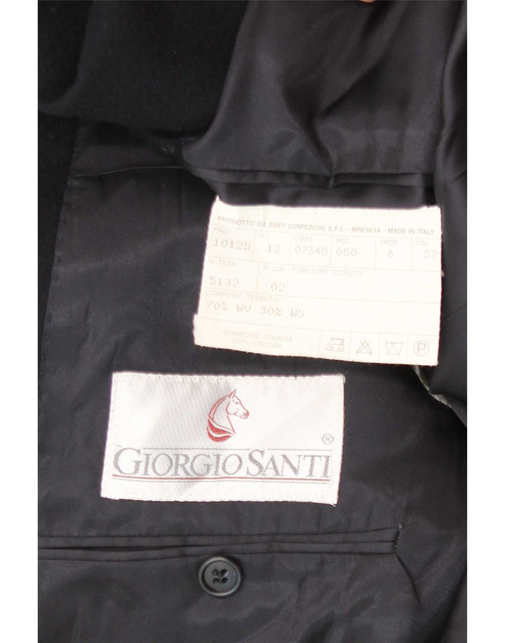 Giorgio Santi Jachetă pentru bărbați cu 2 nasturi IT 52 XL Lână neagră