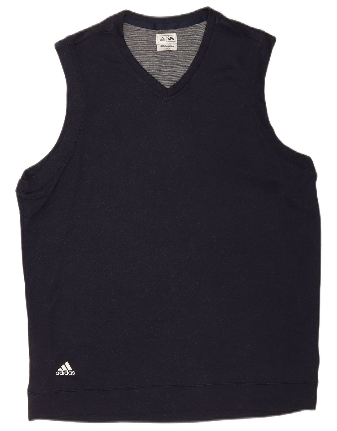 Adidas Mens Vest Tank Top Large Navy Blue Nylon