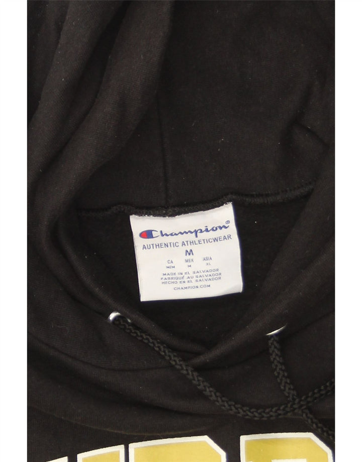 Champion Mens Purdue Graphic Hoodie Jumper Medium Black Cotton