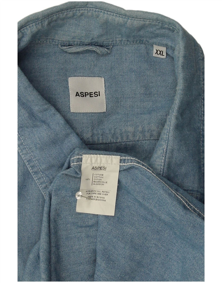 Aspesi Mens Shirt 2XL Blue Cotton