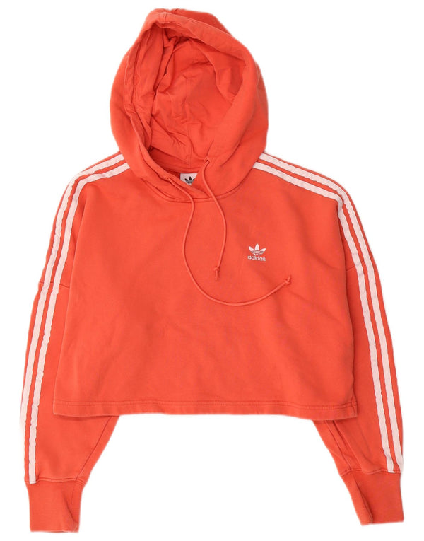 Adidas Γυναικείο Crop Oversized Hoodie Jumper UK 6 XS Πορτοκαλί βαμβακερό