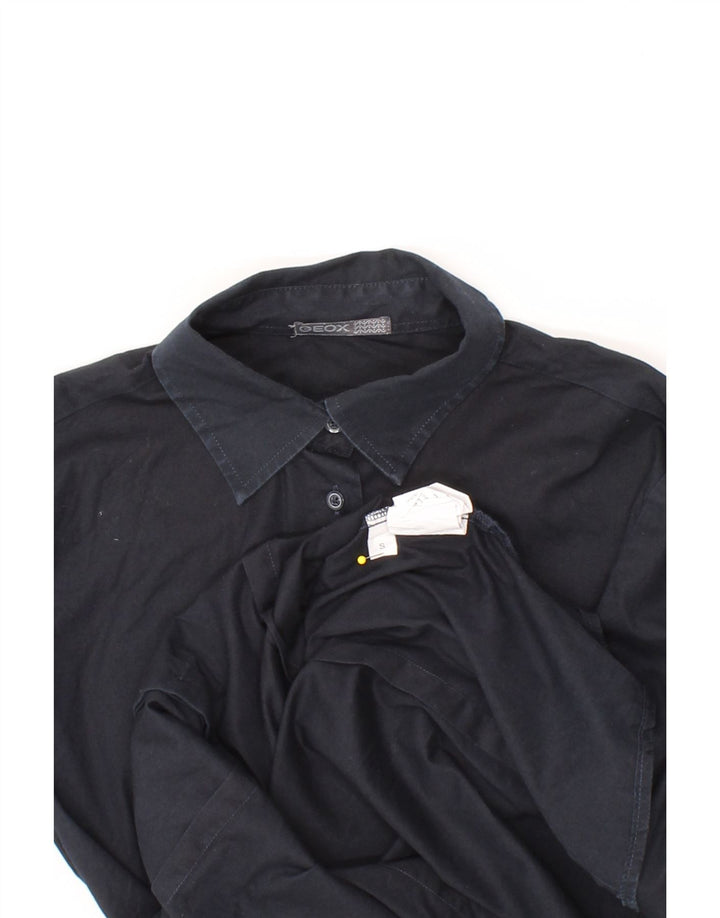 GEOX Womens Shirt UK 10 Small Navy Blue Cotton Vintage Geox and Second-Hand Geox from Messina Hembry 