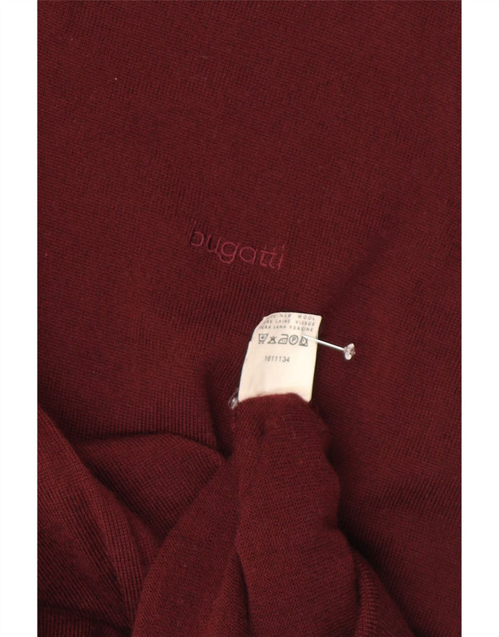 Bugatti Mens Vest Tank Top UK 40 Medium Burgundy Virgin Wool
