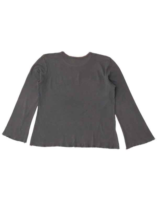 Top gráfico Benetton Girls Cartoon Raccoon manga comprida 11-12 anos cinza