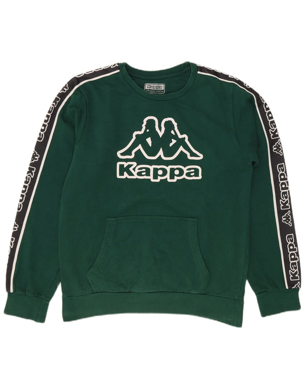 Kappa Boys Grafisk Sweatshirt Jumper 11-12 år Grøn Colourblock Bomuld