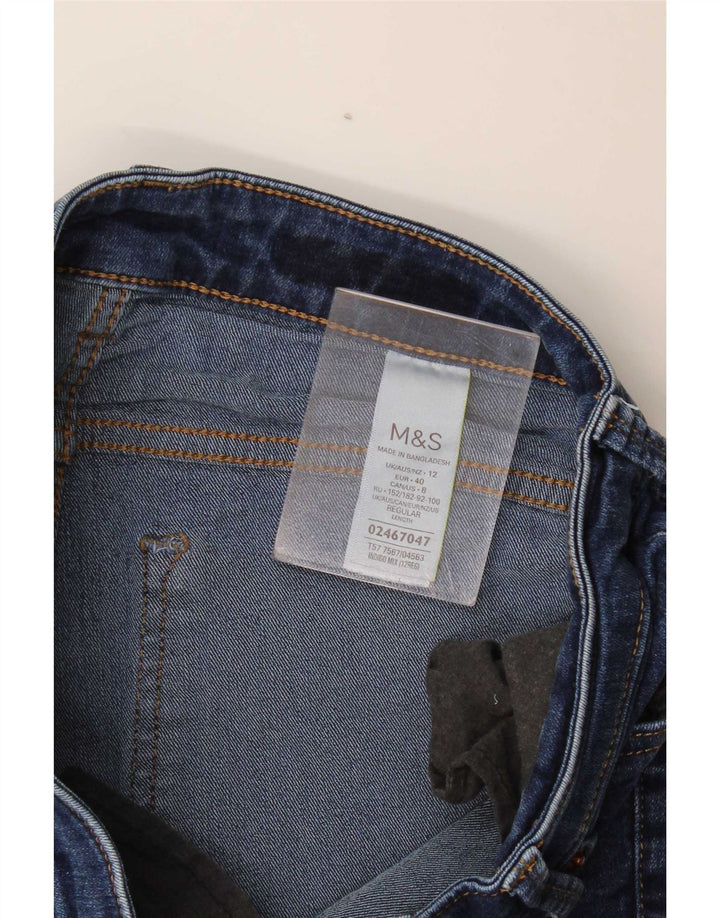 Marks & Spencer Womens Rose Bootcut Jeans UK 12 Medium W32 L29 Blue Cotton