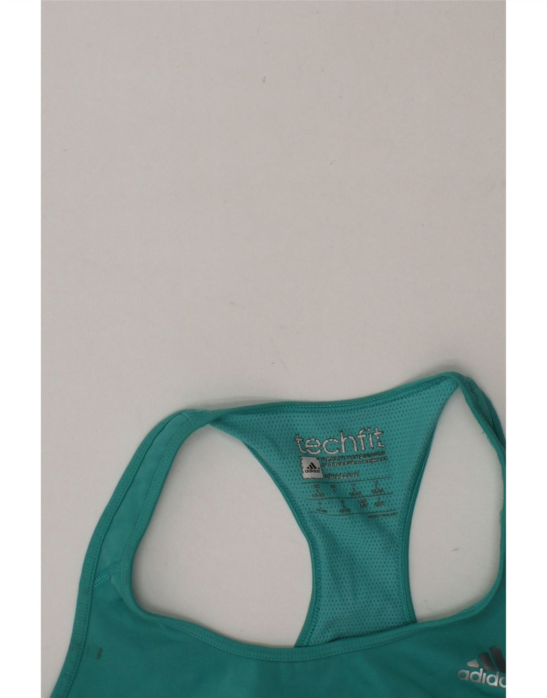 ADIDAS Womens Sport Bra Top UK 16/18 Large Green Polyester Vintage Adidas and Second-Hand Adidas from Messina Hembry 