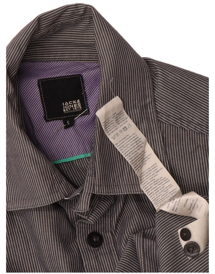 JACK & JONES Chemise Homme Petite Rayure Grise Coton