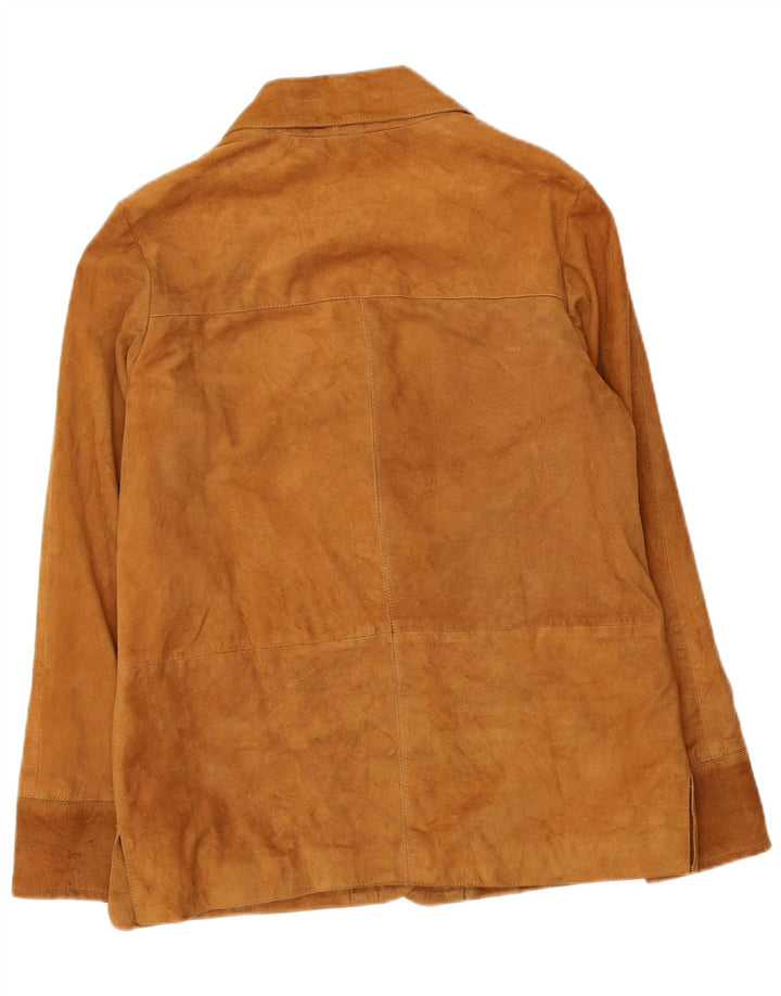 Vintage Womens Suede Jacket UK 14 Large Brown Leather