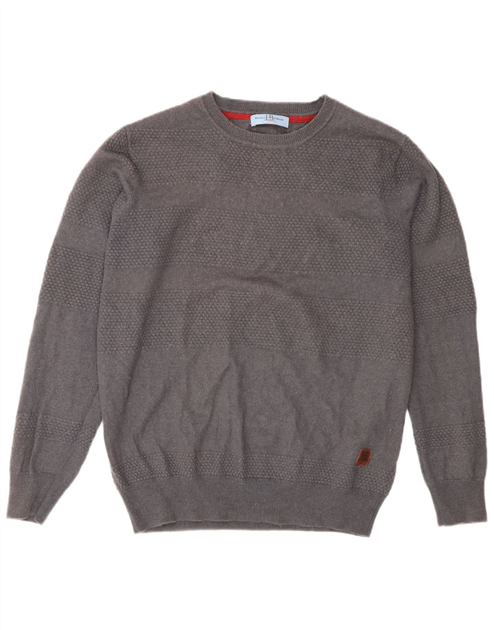 Harmont & Blaine Mens Crew Neck Jumper Sweater Medium Grey Wool