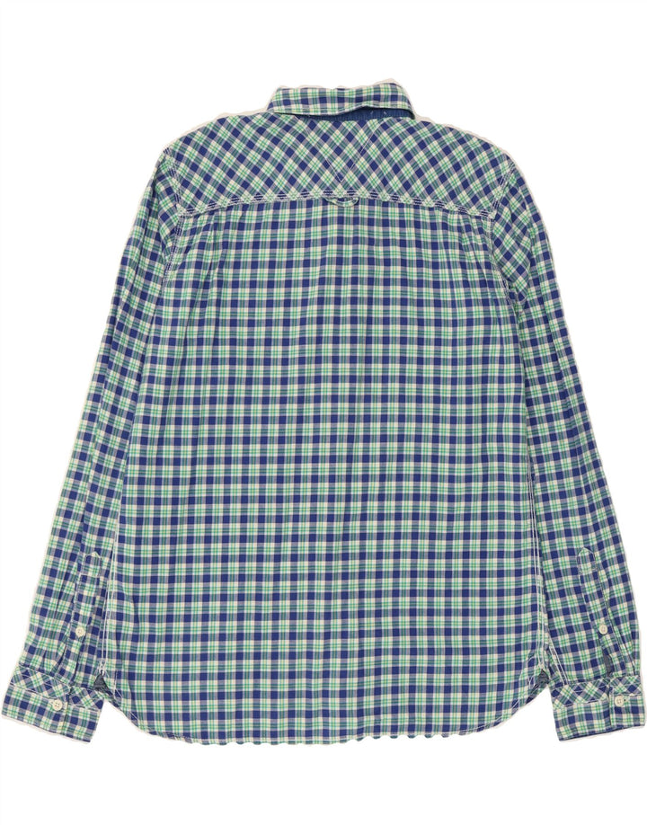 TOMMY HILFIGER Mens Shirt Large Blue Check Cotton Vintage Tommy Hilfiger and Second-Hand Tommy Hilfiger from Messina Hembry 