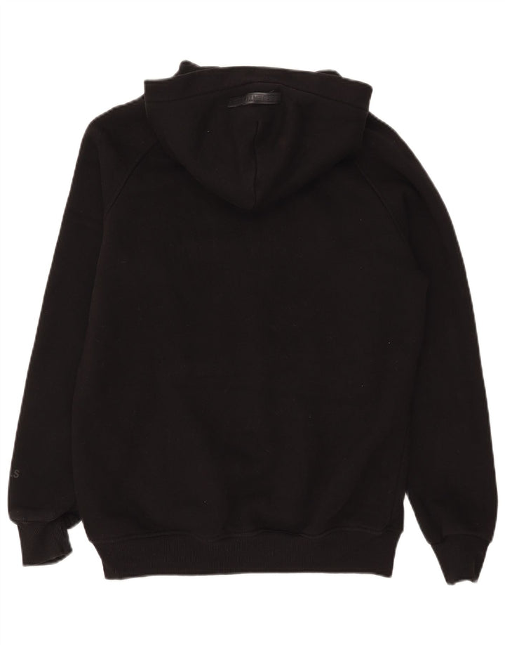 Essential Mens Graphic Hoodie Jumper Medium Black Cotton
