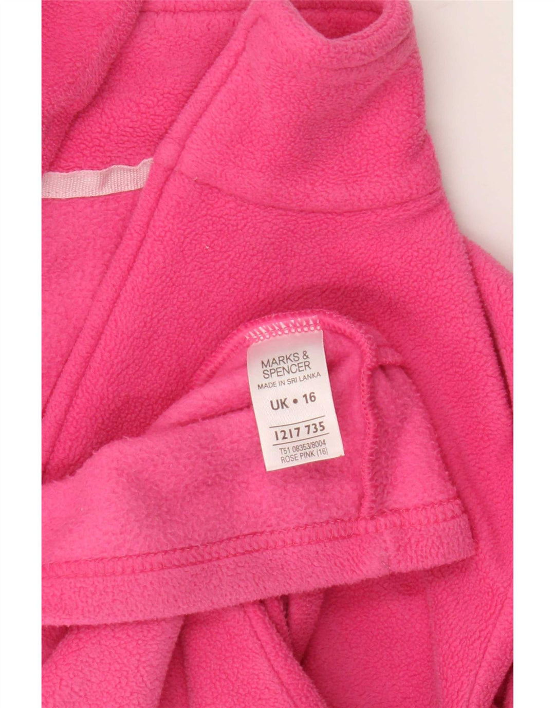 Marks & Spencer Damen Fleecejacke UK 16 Large Rosa Polyester