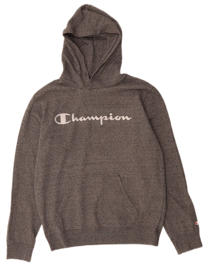 CHAMPION Mens Graphic Hoodie Jumper Medium Grey