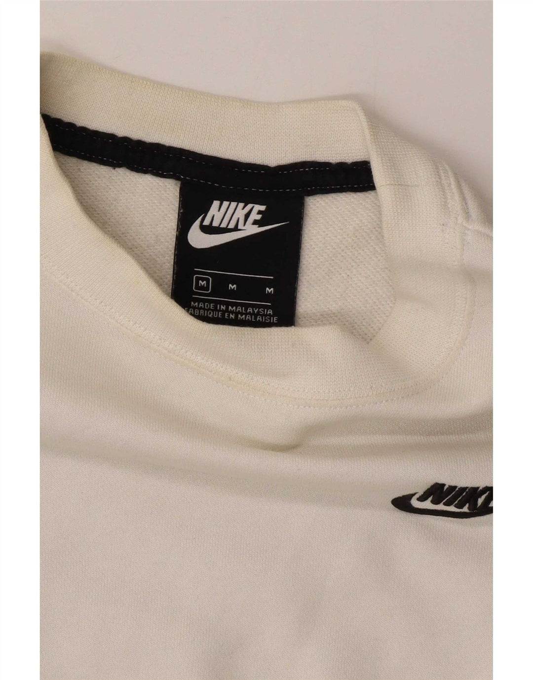 Nike Womens Crop Sweatshirt Jumper UK 14 Medium Black Colourblock