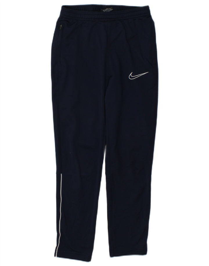 Nike Boys Dri Fit Tracksuit Trousers 10-11 Years Medium Navy Blue Polyester